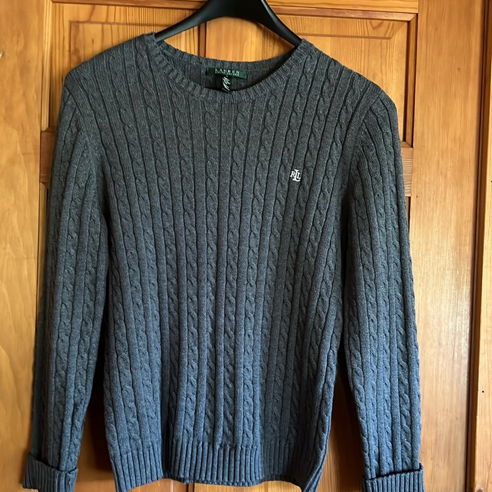 Ralph Lauren Gray Cable Knit Sweater